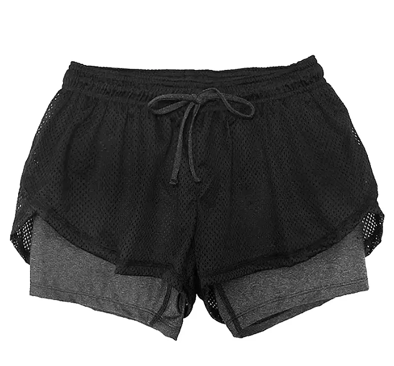Schnelltrocknende Trainingsshorts für Fitness, Laufen & Strand Den grauen